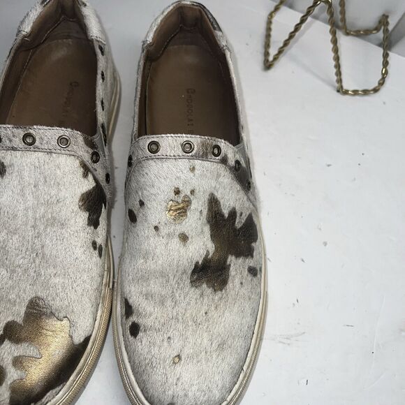 Chocolat Blu Neve Cowhide Design Brown Tan Shoe Size 7.5 - Picture 4 of 10